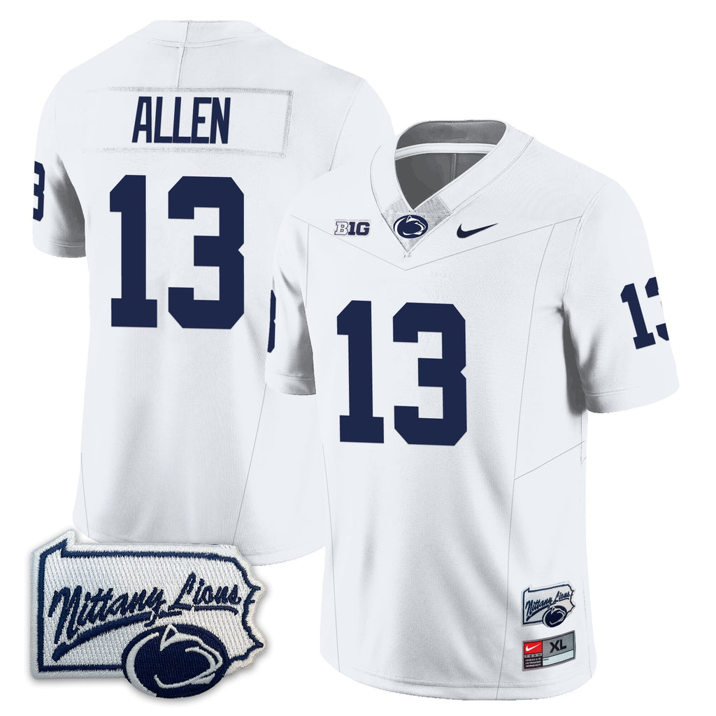 Menâs Penn State Nittany Lions Football Jersey - Pennsylvania Map - All Stitched