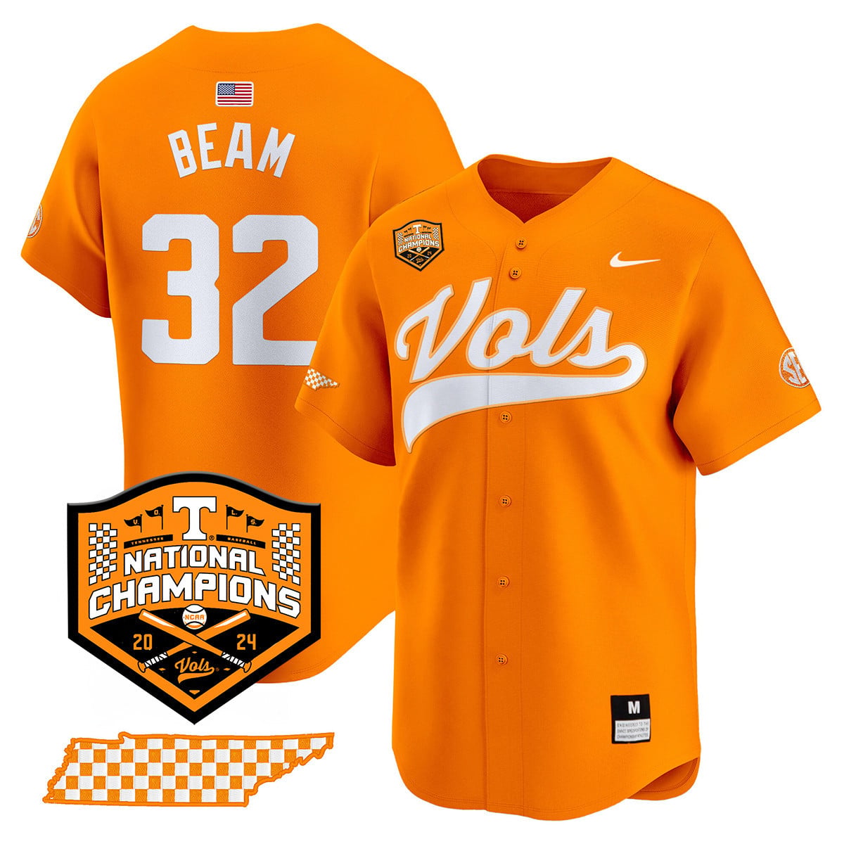 Men's Tennessee Volunteers 2024 National Champions Vapor Premier Limited Jersey - All Stitched
