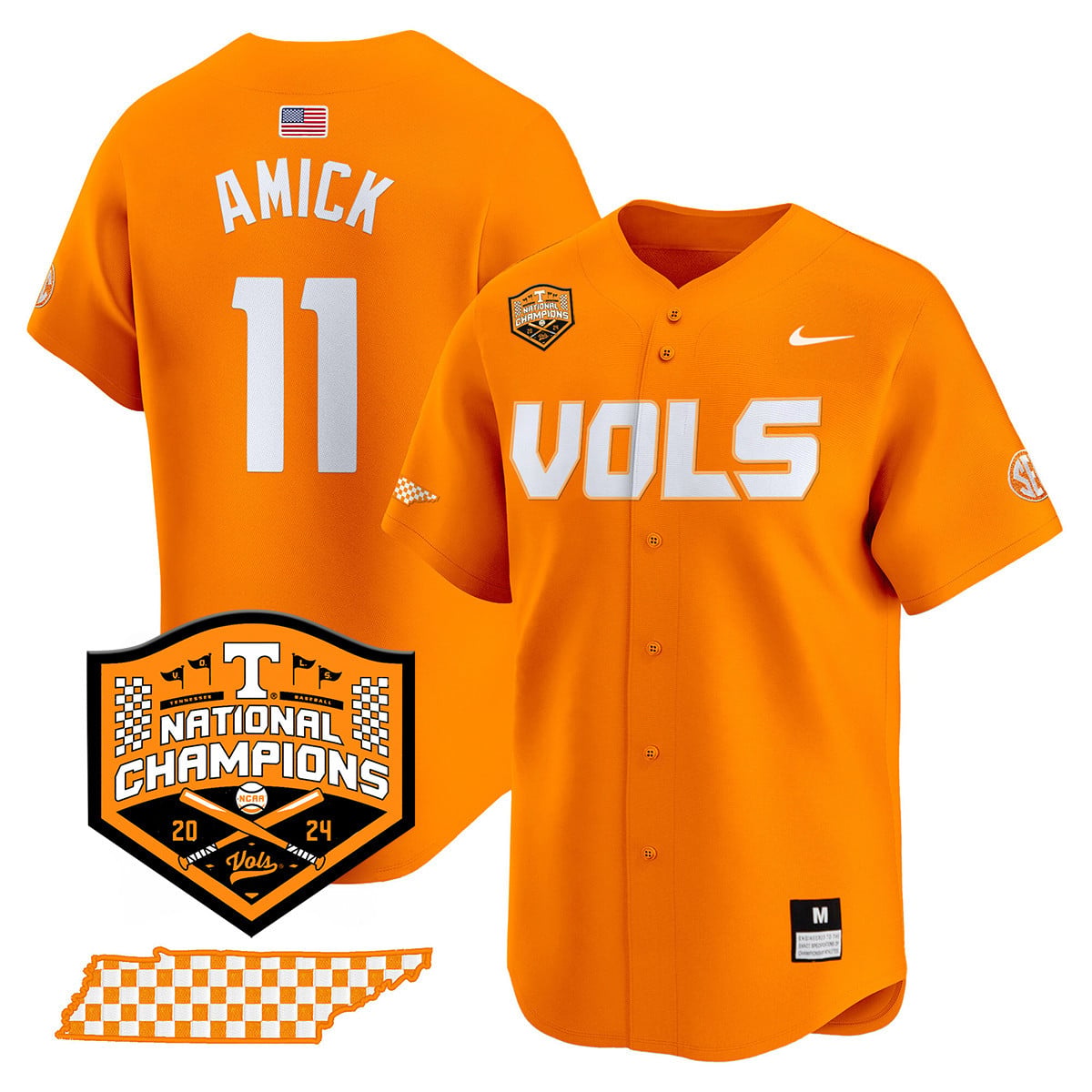 Men's Tennessee Volunteers 2024 National Champions Vapor Premier Limited Jersey V1 - All Stitched