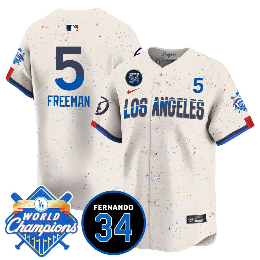 Men's LA Dodgers - World Series Champions 2024/Fernando Valenzuela Memorial Jersey - All Stitched