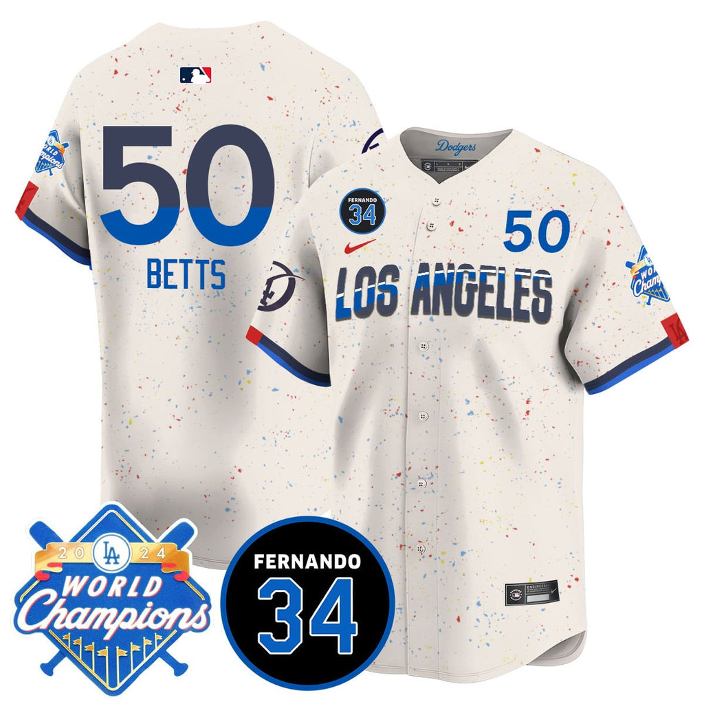 Men's LA Dodgers - World Series Champions 2024/Fernando Valenzuela Memorial Jersey - All Stitched
