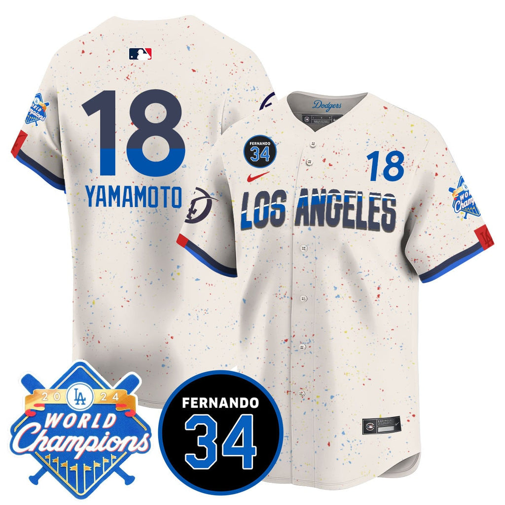 Men's LA Dodgers - World Series Champions 2024/Fernando Valenzuela Memorial Jersey - All Stitched