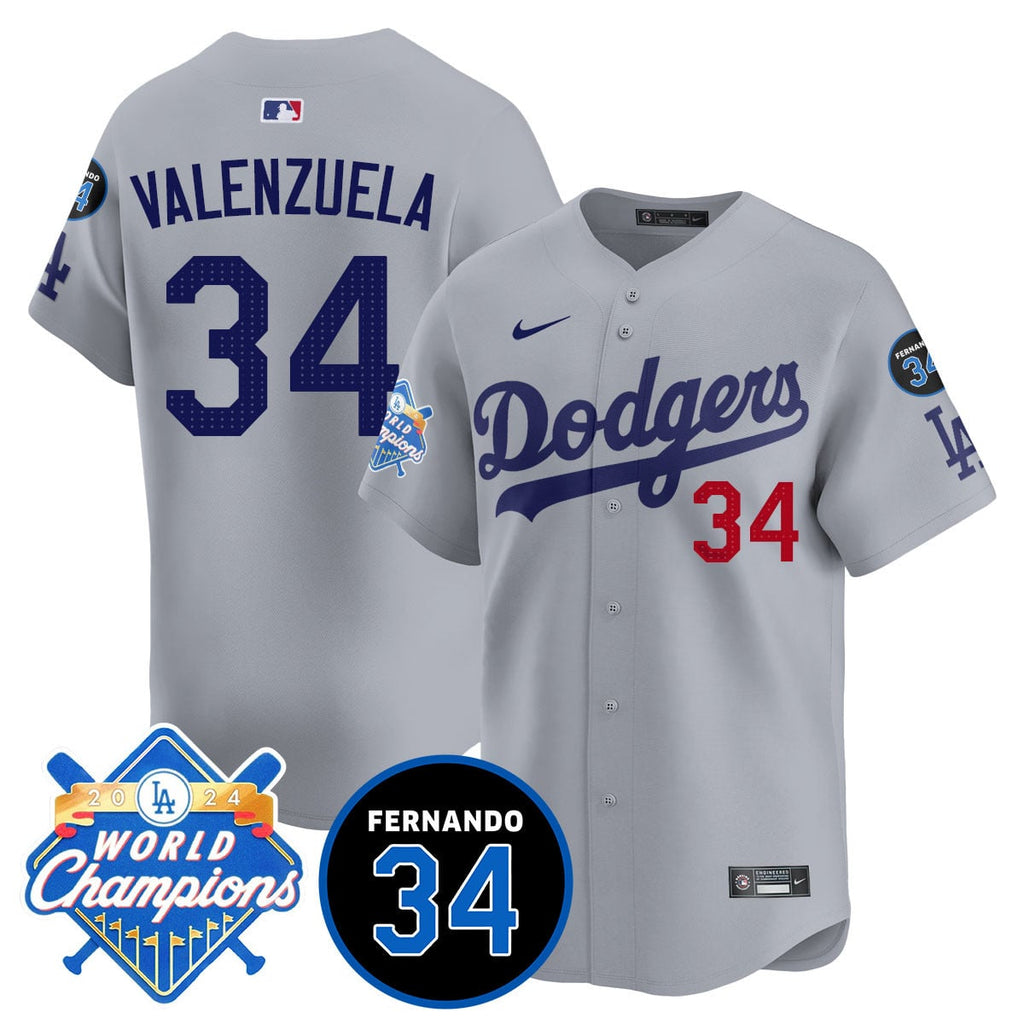 Men's LA Dodgers - World Series Champions 2024/Fernando Valenzuela Memorial Jersey - All Stitched