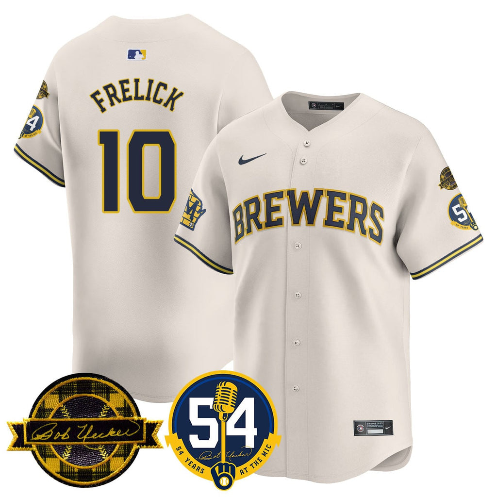 Men's Milwaukee Brewers Jersey - Bob Uecker, 54 Seasons for Brewers - All Stitched