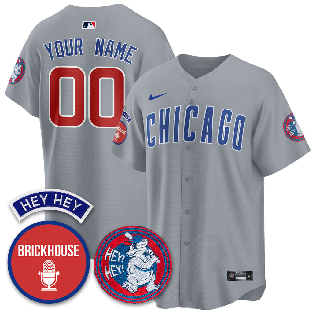 Custom Gender/Name Chicago Cubs Limited Jersey - Jack Brickhouse "Hey Hey" Patch - All Stitched