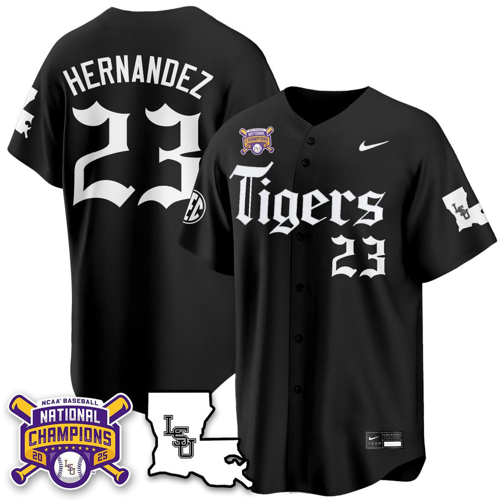 Women's LSU Tigers 2025 World Series Champions 'Gothic Geaux Edition' Jersey - All Stitched