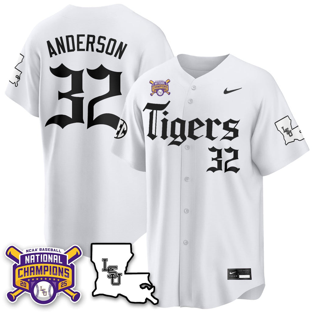 Women's LSU Tigers 2025 World Series Champions 'Gothic Geaux Edition' Jersey - All Stitched