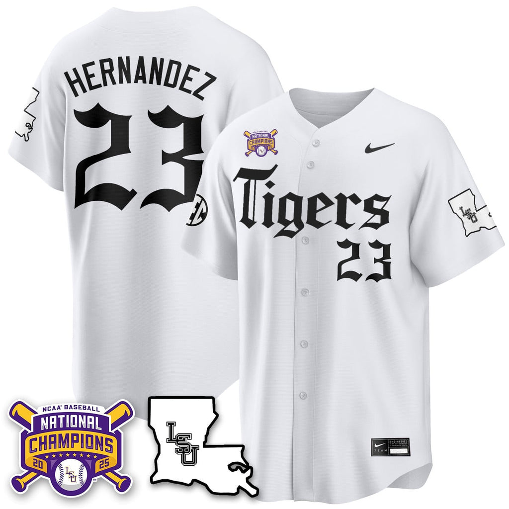 Women's LSU Tigers 2025 World Series Champions 'Gothic Geaux Edition' Jersey - All Stitched