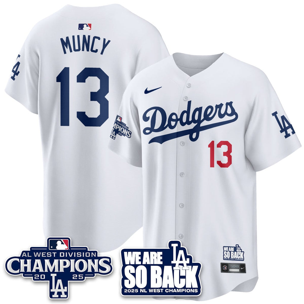 Men's Los Angeles Dodgers 2025 NL West Division Champions Jersey - All Stitched