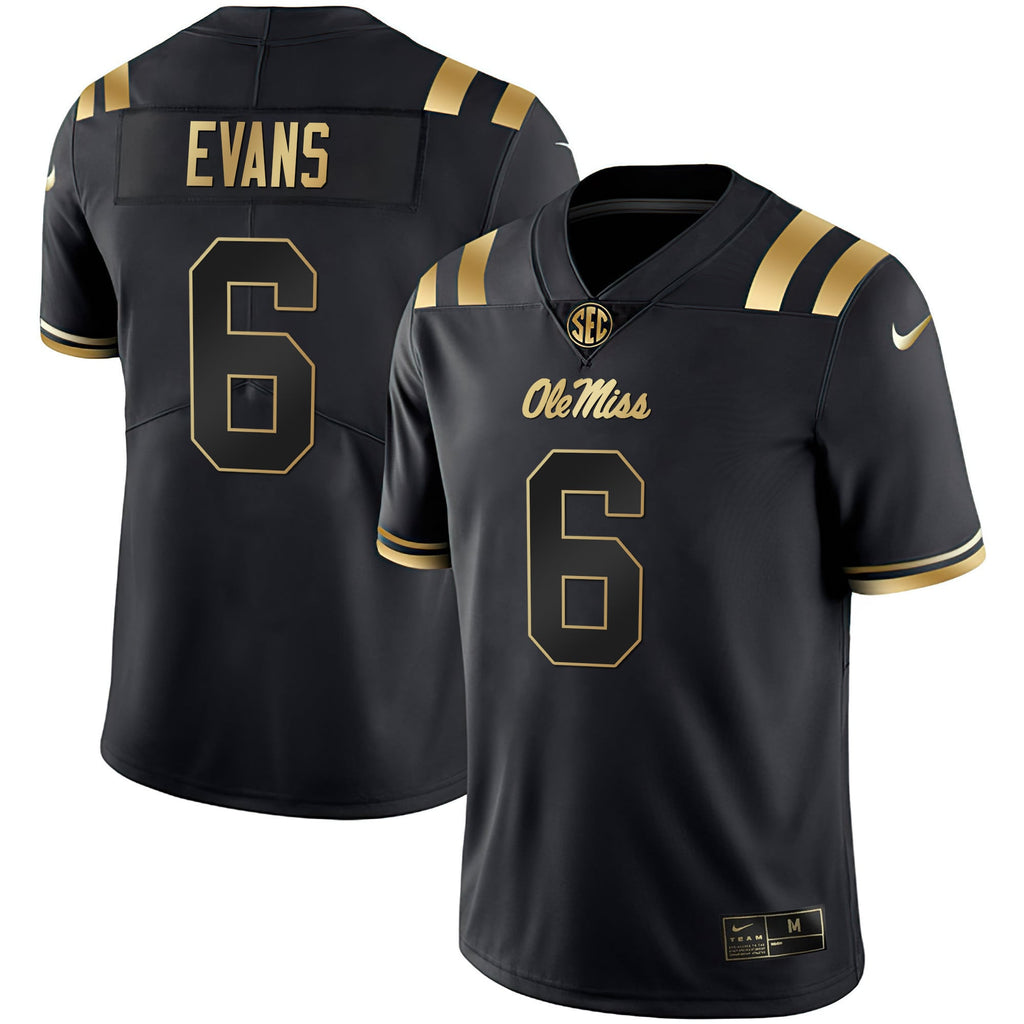 Men's Ole Miss Rebels Black Limited & Gold Vapor Jersey - All Stitched