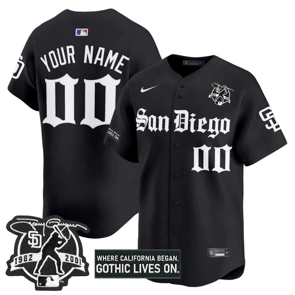 San Diego Padres 'Gothic Edition' Vapor Premier Limited Custom Jersey - All Stitched