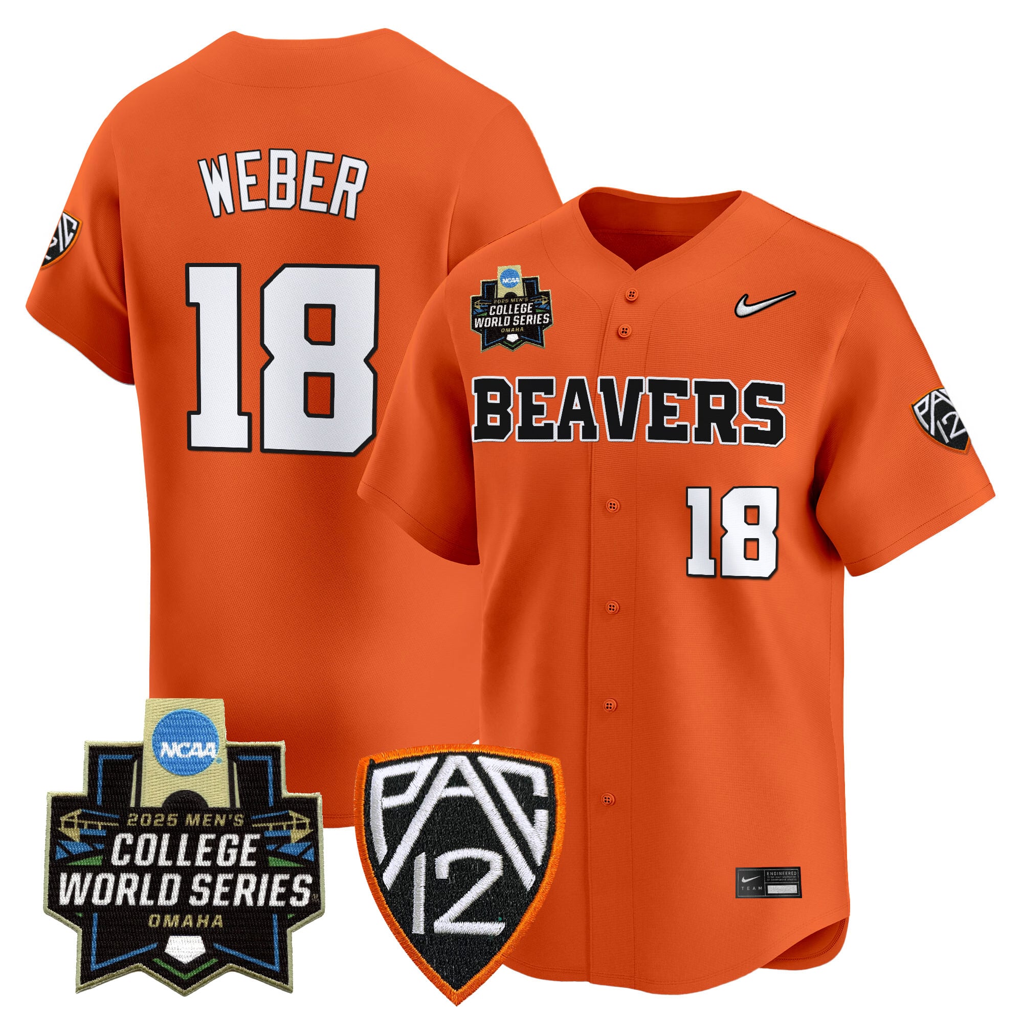 Youth's Oregon State Beavers 2025 World Series Vapor Premier Limited Jersey - All Stitched