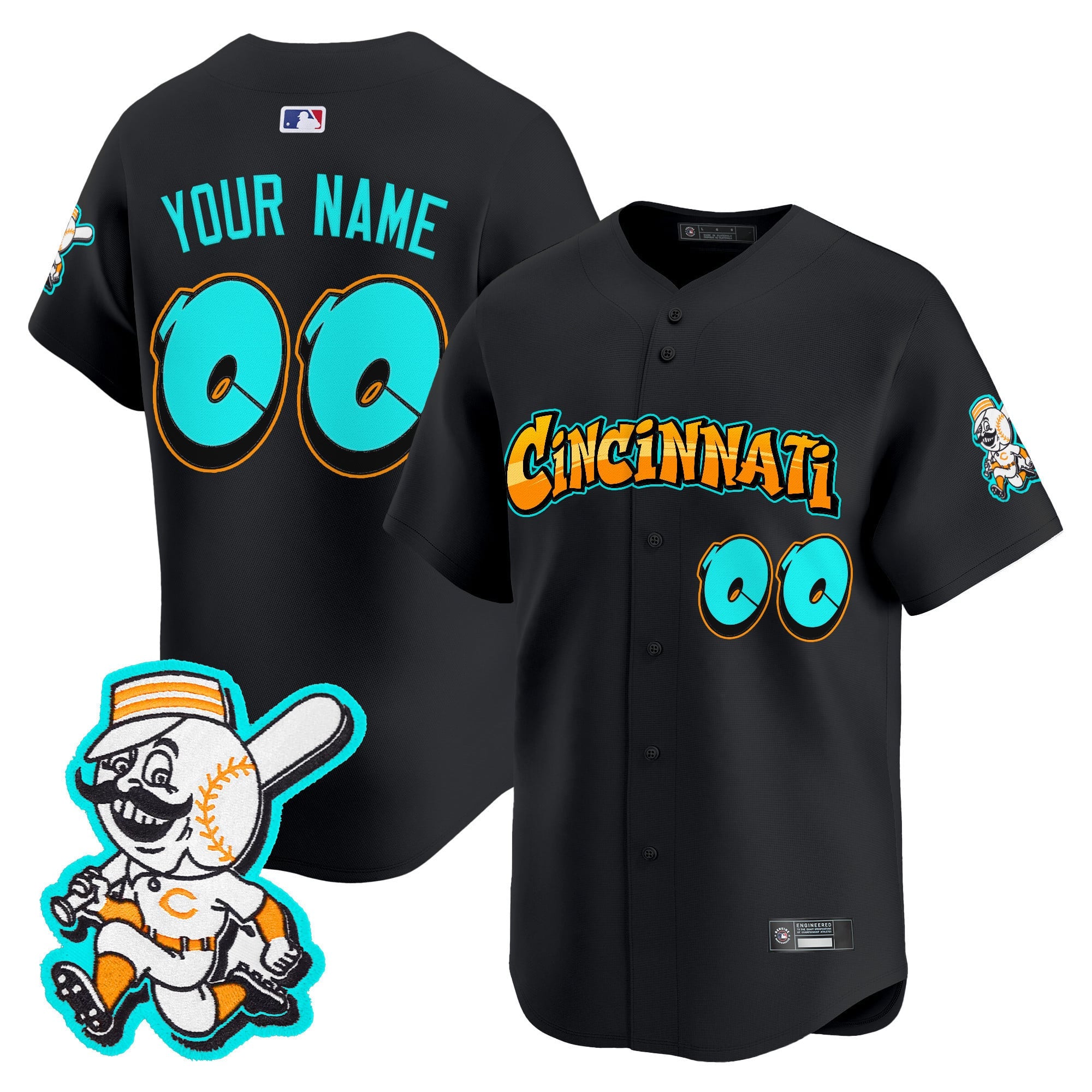 Cincinnati Reds 'Graffiti Queen City Edition' Vapor Premier Limited Custom Jersey - All Stitched