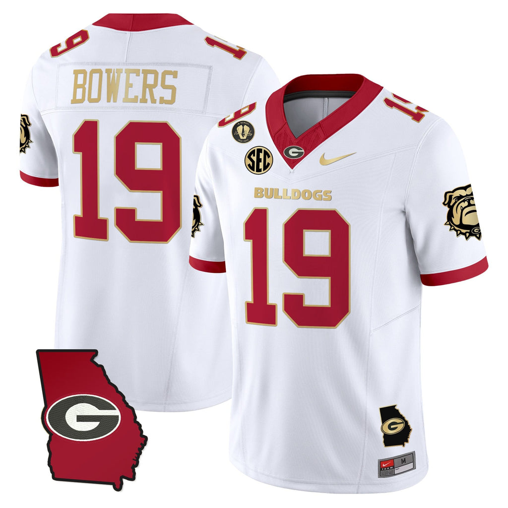 Women's Georgia Bulldogs 2025 Georgia Map & Vince Dooley Patch Vapor Limited Jersey - All Stitched