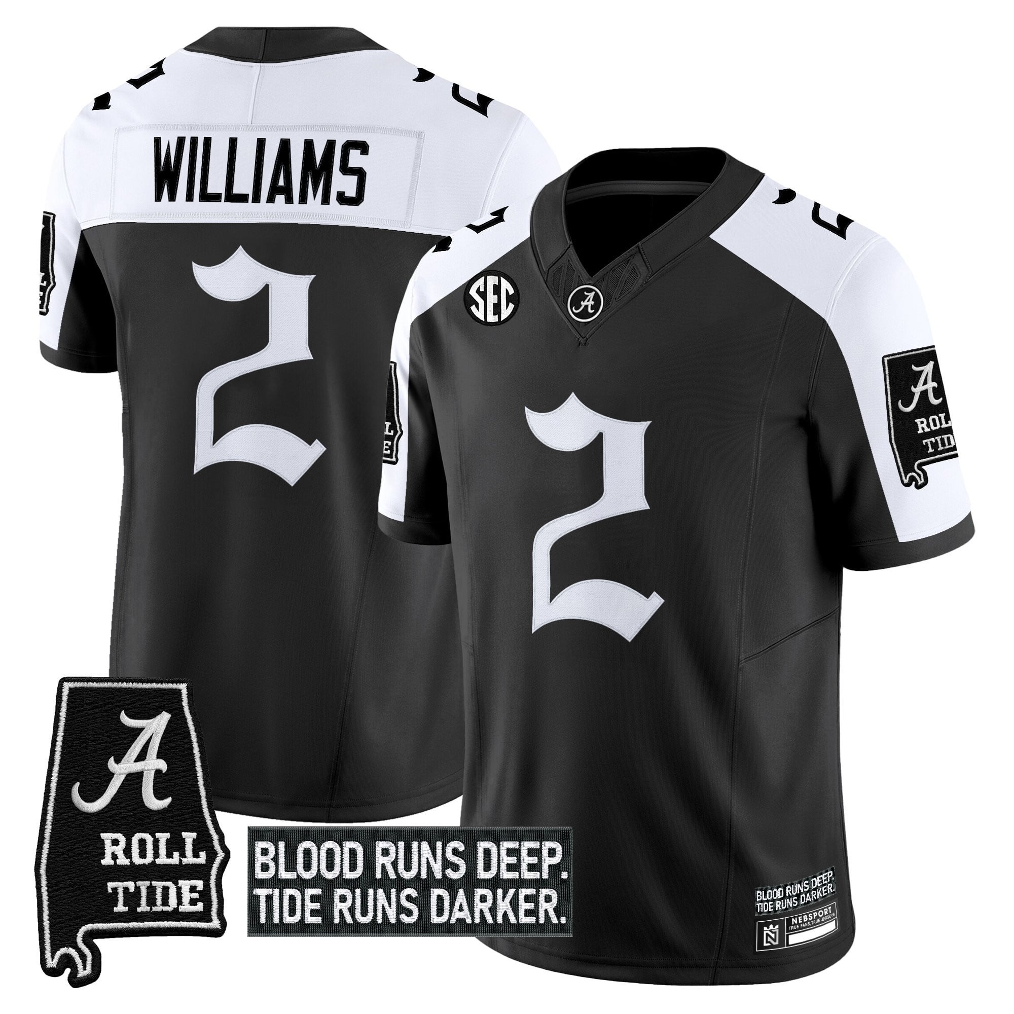 Men's Alabama Crimson Tide 'Gothic Bama Blood Edition' Vapor Limited Jersey - All Stitched