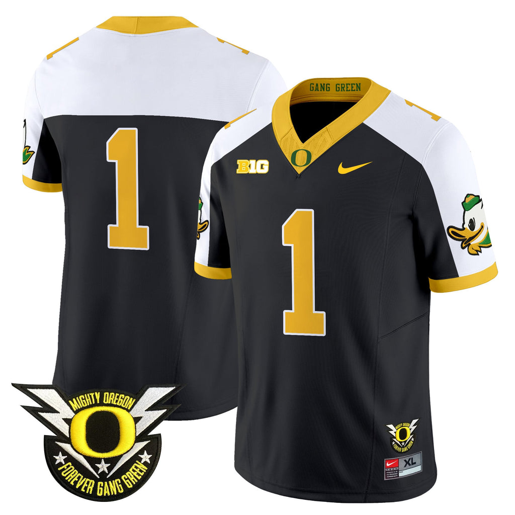 Men's Oregon Ducks 2024 Forever Gang Green & BIG Patch Vapor Limited Jersey N5 - All Stitched