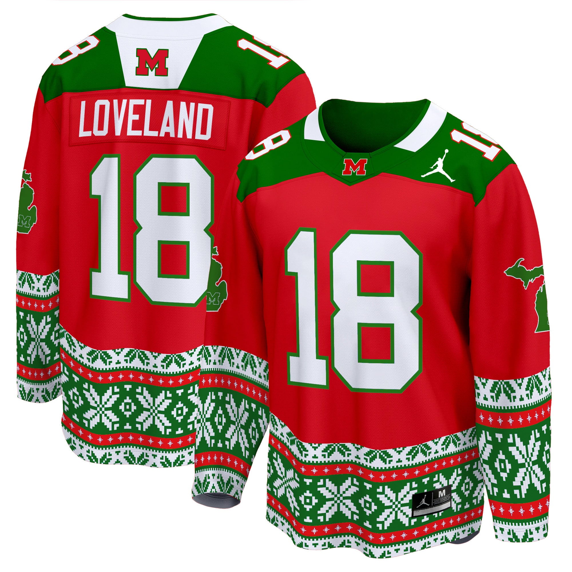 Men's Michigan Wolverines 2024 Christmas Premier Breakaway Jersey - All Printed