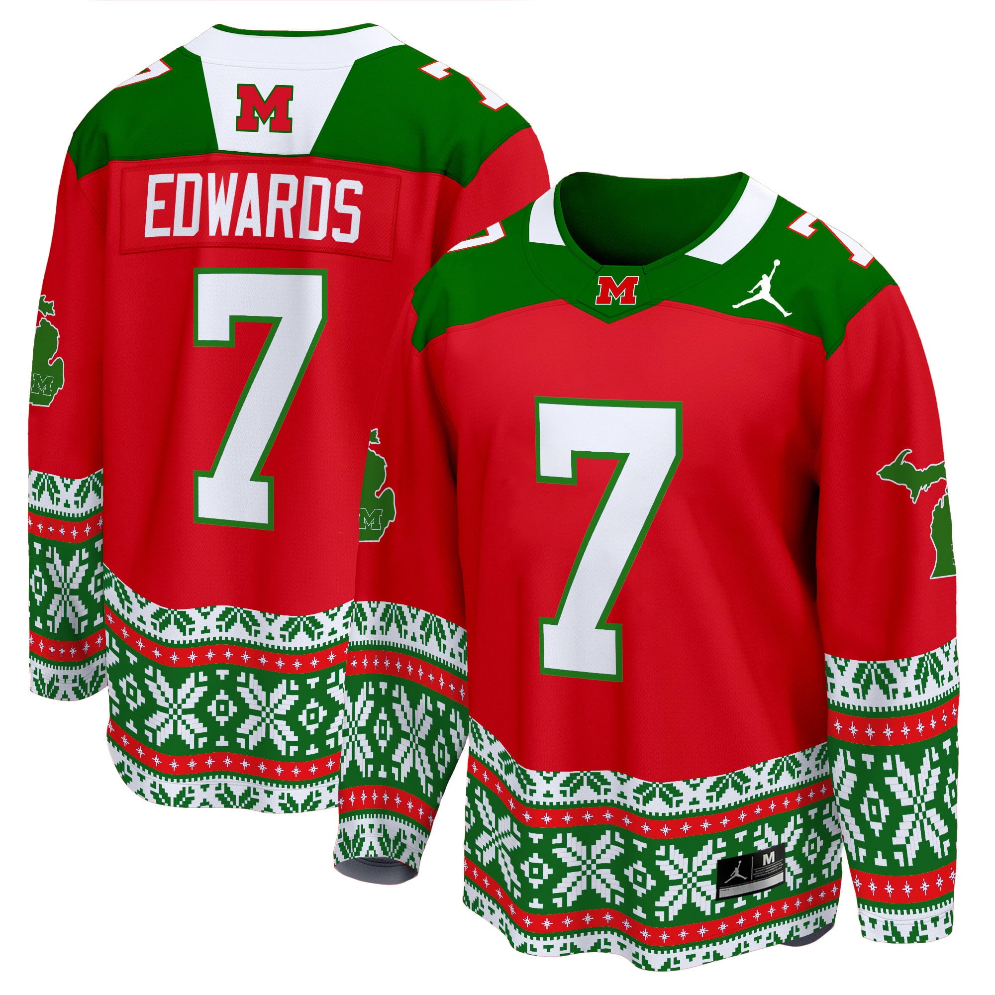Men's Michigan Wolverines 2024 Christmas Premier Breakaway Jersey - All Printed