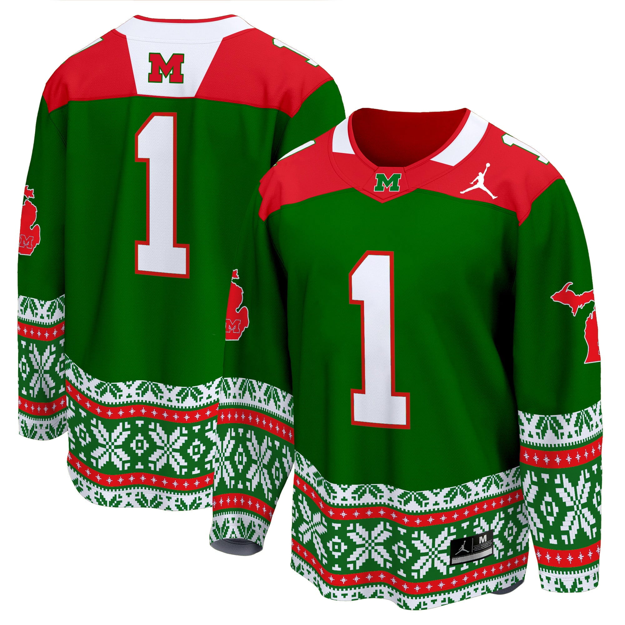 Men's Michigan Wolverines 2024 Christmas Premier Breakaway Jersey - All Printed