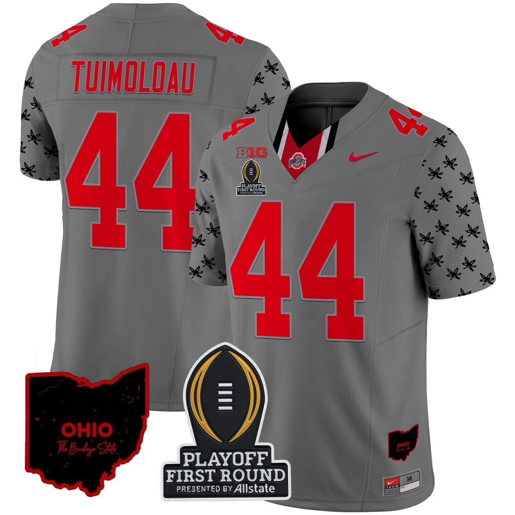 Men's Ohio State Buckeyes 2024 Playoff First Round Patch Vapor Limited Jersey - All Stitched