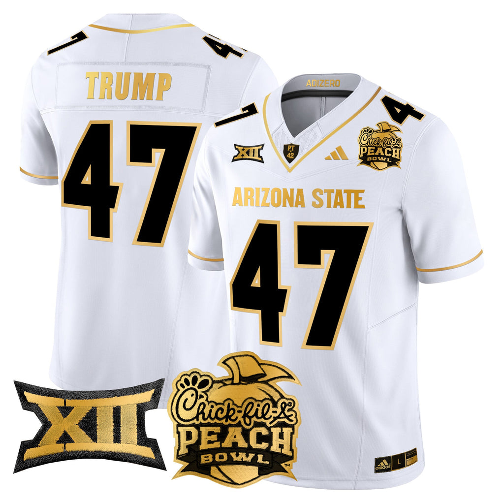Men's Arizona State Sun Devils 2025 Peach Bowl Gold Vapor Limited Jersey V2 - All Stitched