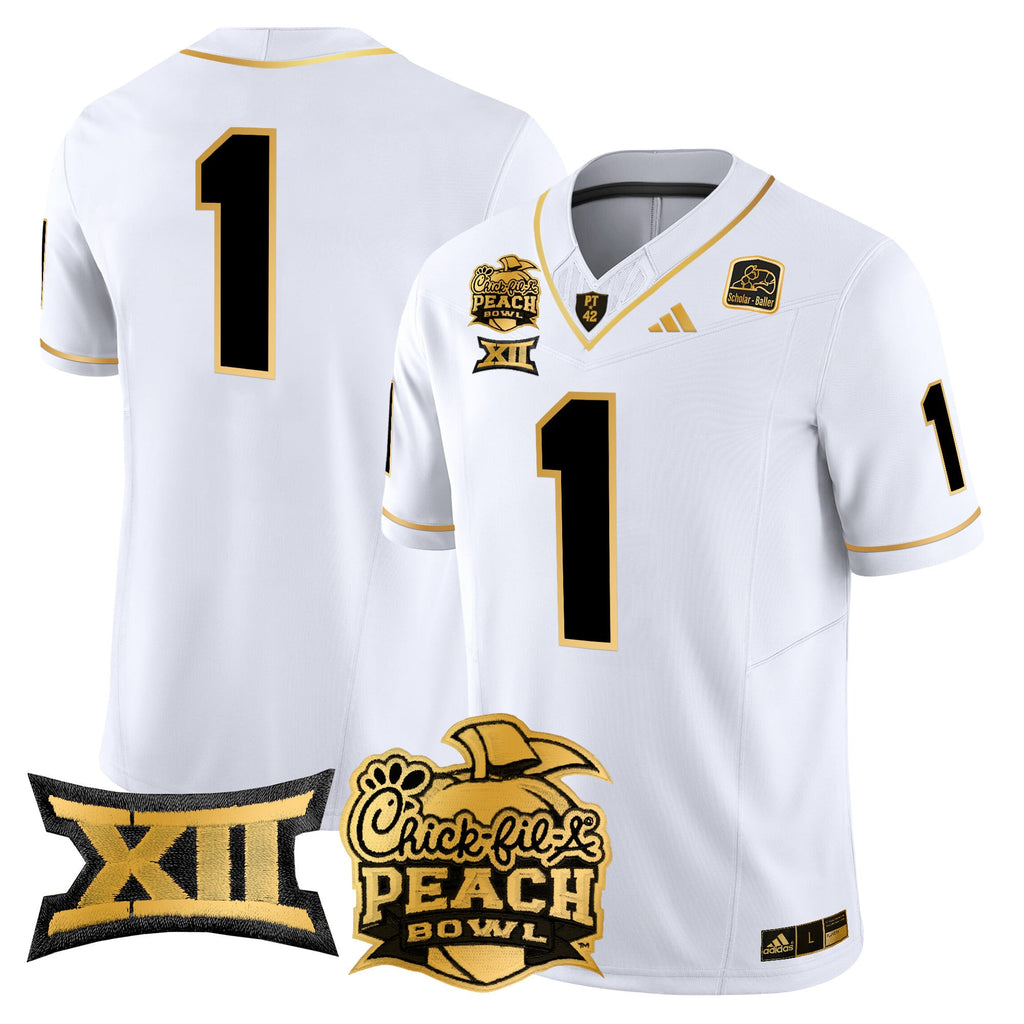 Men's Arizona State Sun Devils 2025 Peach Bowl Gold Vapor Limited Jersey - All Stitched