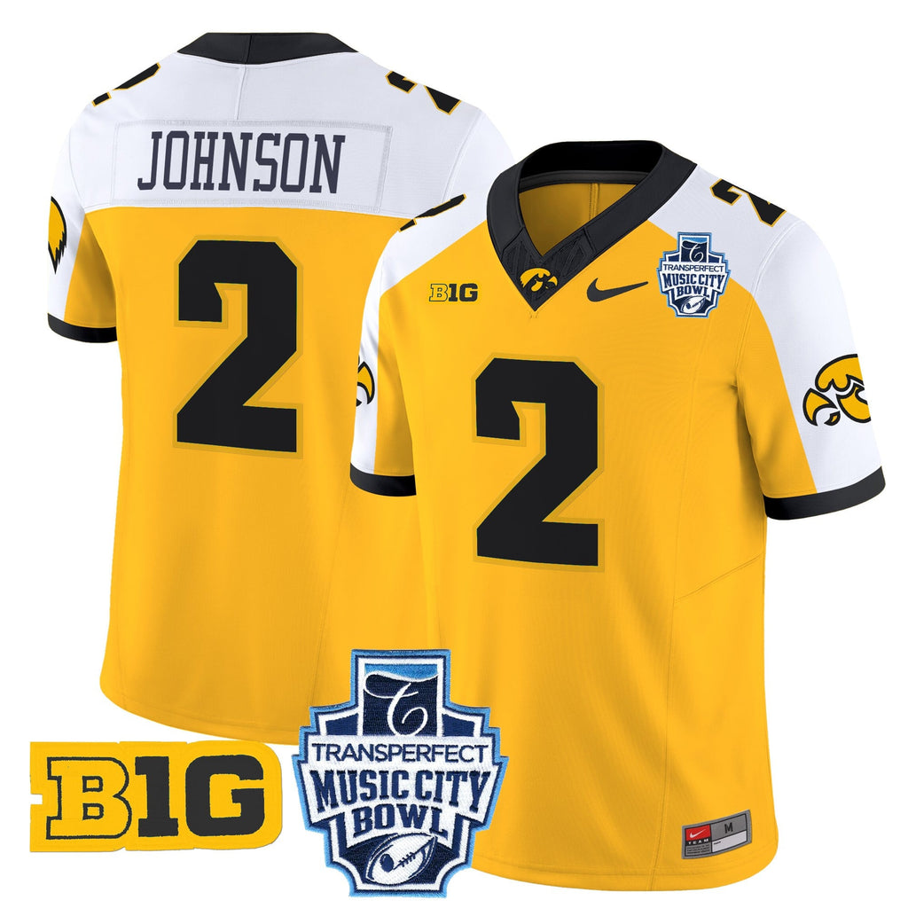 Men's Iowa Hawkeyes 2024 Music City Bowl Vapor Limited Jersey - All Stitched