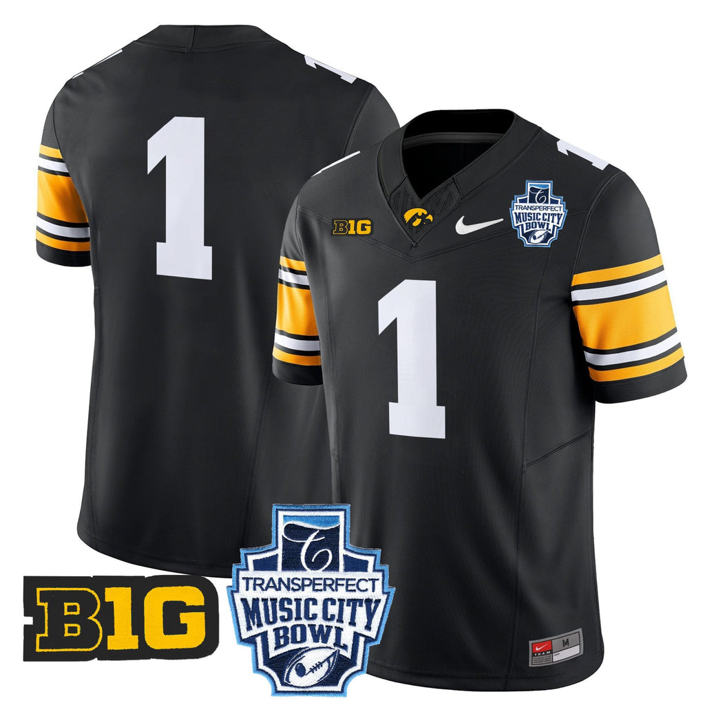 Men's Iowa Hawkeyes 2024 Music City Bowl Vapor Limited Jersey - All Stitched