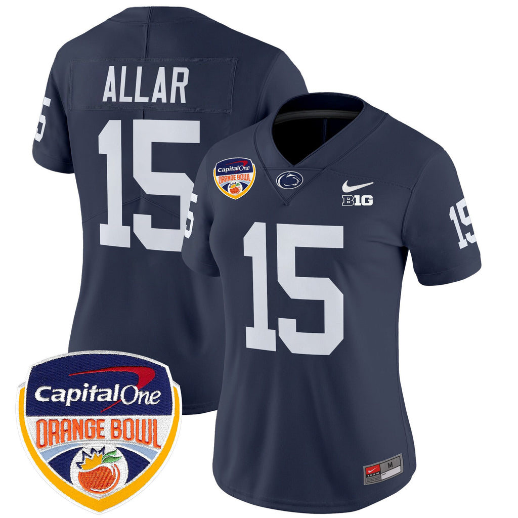 Women's Penn State Nittany Lions Orange Bowl Patch Vapor Limited Jersey V2 - All Stitched