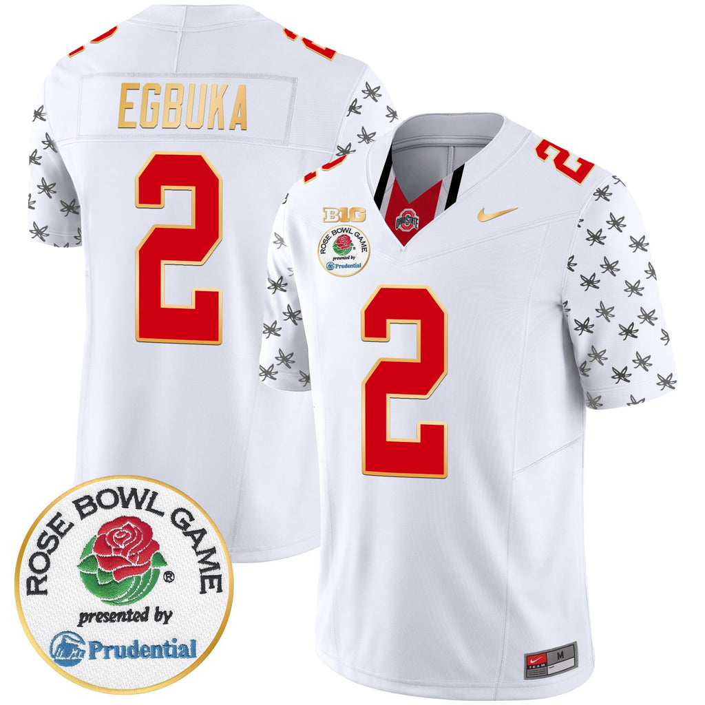 Men's Ohio State Buckeyes Rose Bowl Gold Trim Vapor Limited Jersey - All Stitched