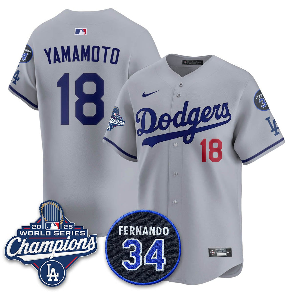 Los Angeles Dodgers 2025 World Series Champions Jersey - All Stitched