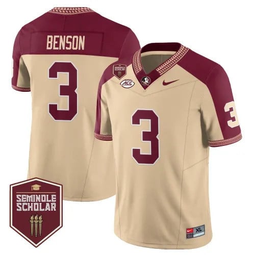 Menâs Florida State Seminoles Football Vapor Gold Jersey â Seminole Scholar â All Stitched