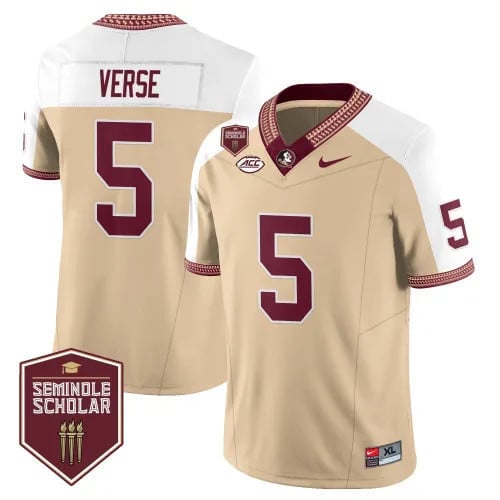 Menâs Florida State Seminoles Football Vapor Gold Jersey â Seminole Scholar â All Stitched