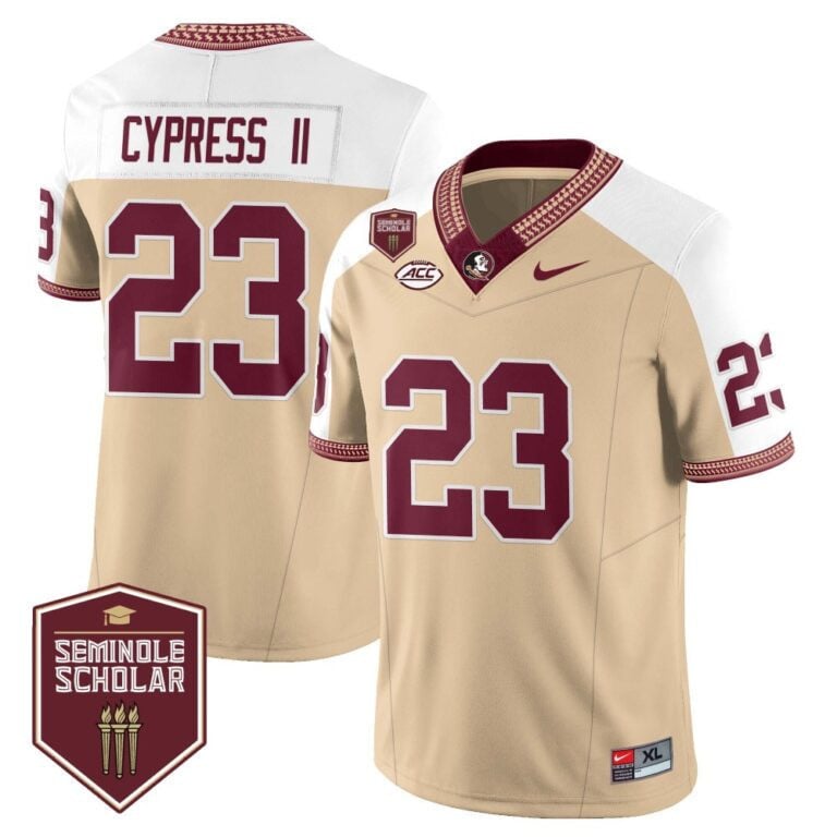 Menâs Florida State Seminoles Football Vapor Gold Jersey â Seminole Scholar â All Stitched