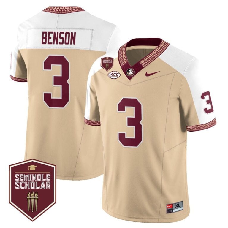 Menâs Florida State Seminoles Football Vapor Gold Jersey â Seminole Scholar â All Stitched
