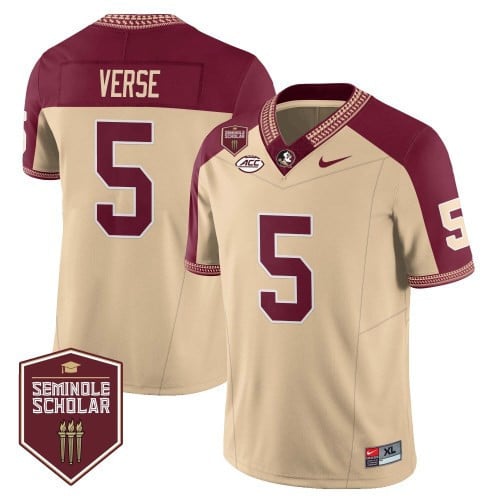 Menâs Florida State Seminoles Football Vapor Gold Jersey â Seminole Scholar â All Stitched