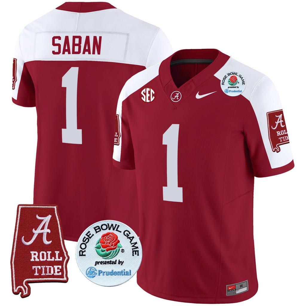 Men's Alabama Crimson Tide Rose Bowl Patch Vapor Limited Jersey - All Stitched