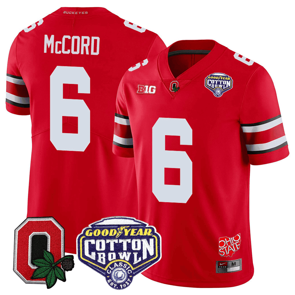 Men's Ohio State Buckeyes Good Year Cotton Bowl Patch Jersey - All Stitched