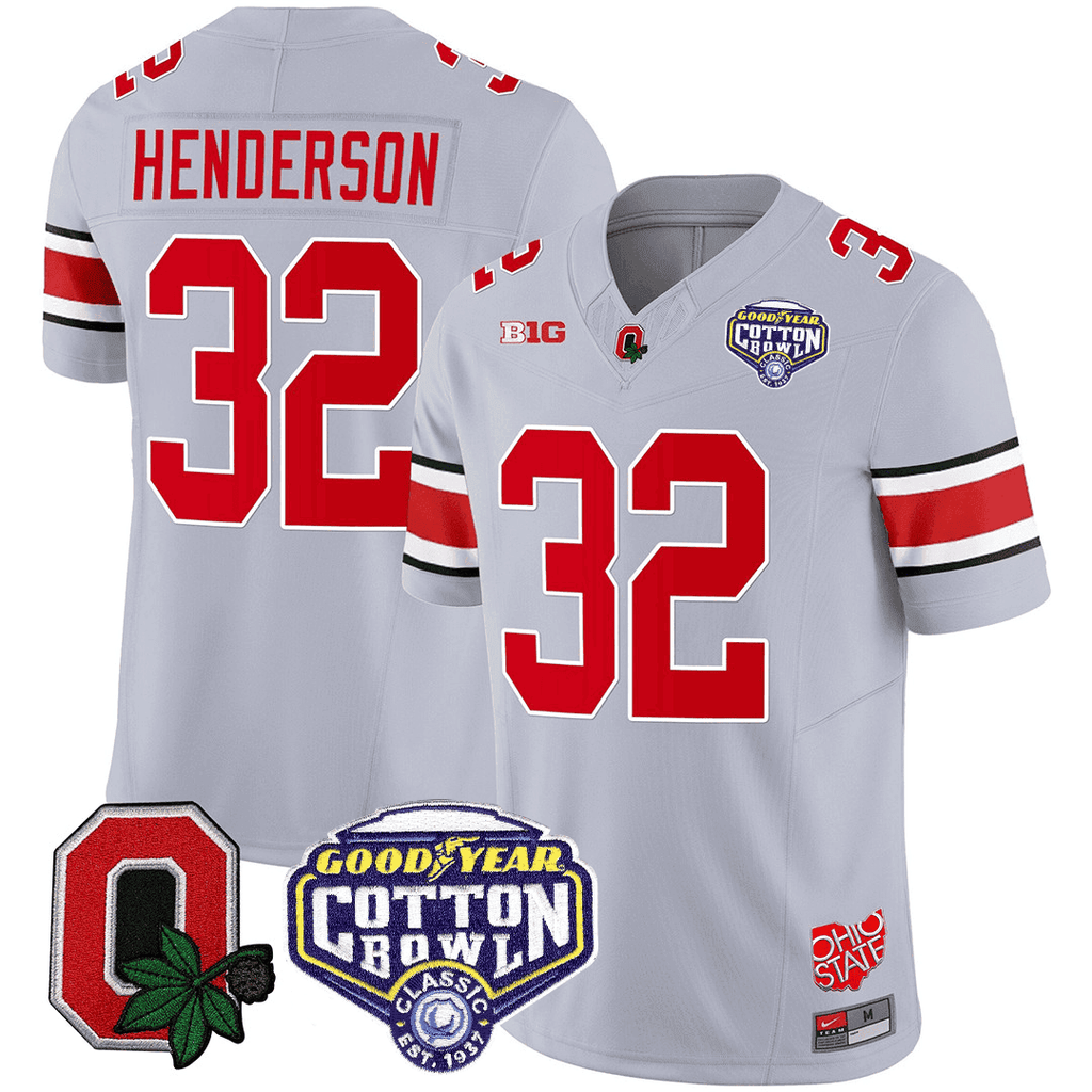 Men's Ohio State Buckeyes Good Year Cotton Bowl Patch Jersey - All Stitched