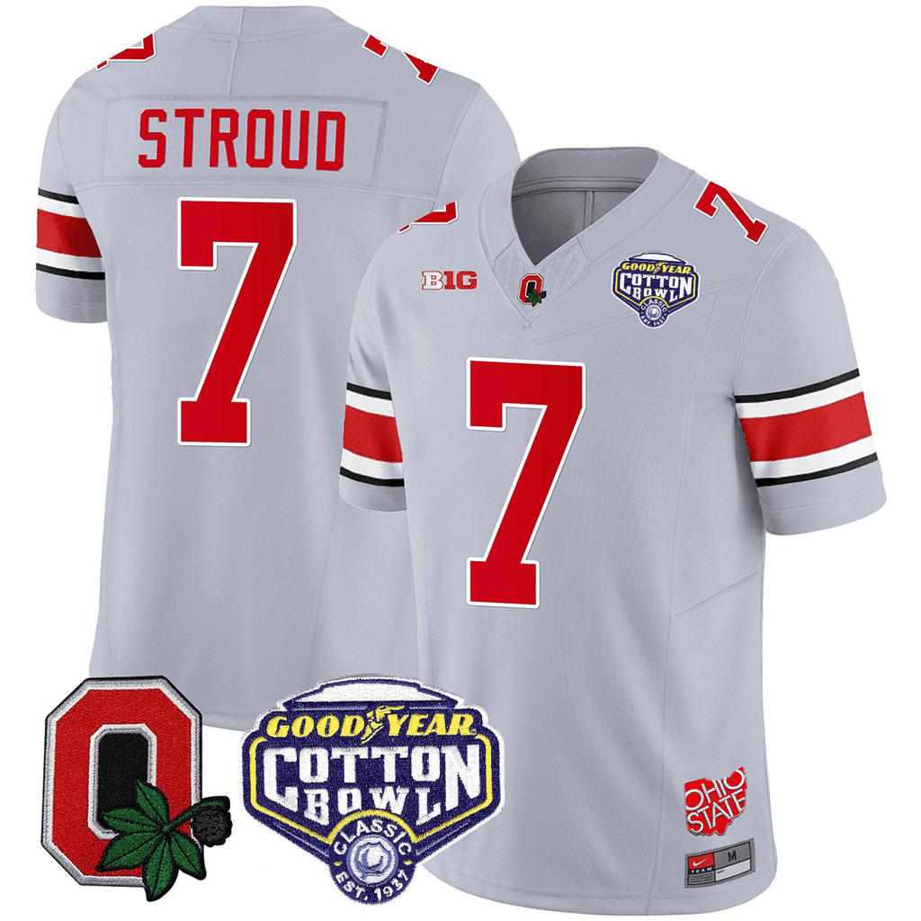 Men's Ohio State Buckeyes Good Year Cotton Bowl Patch Jersey - All Stitched