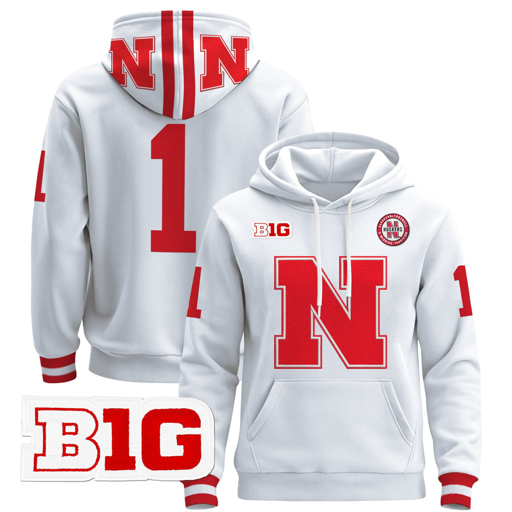 Men's Nebraska Cornhuskers 2024 Pullover Hoodie V2 - All Stitched