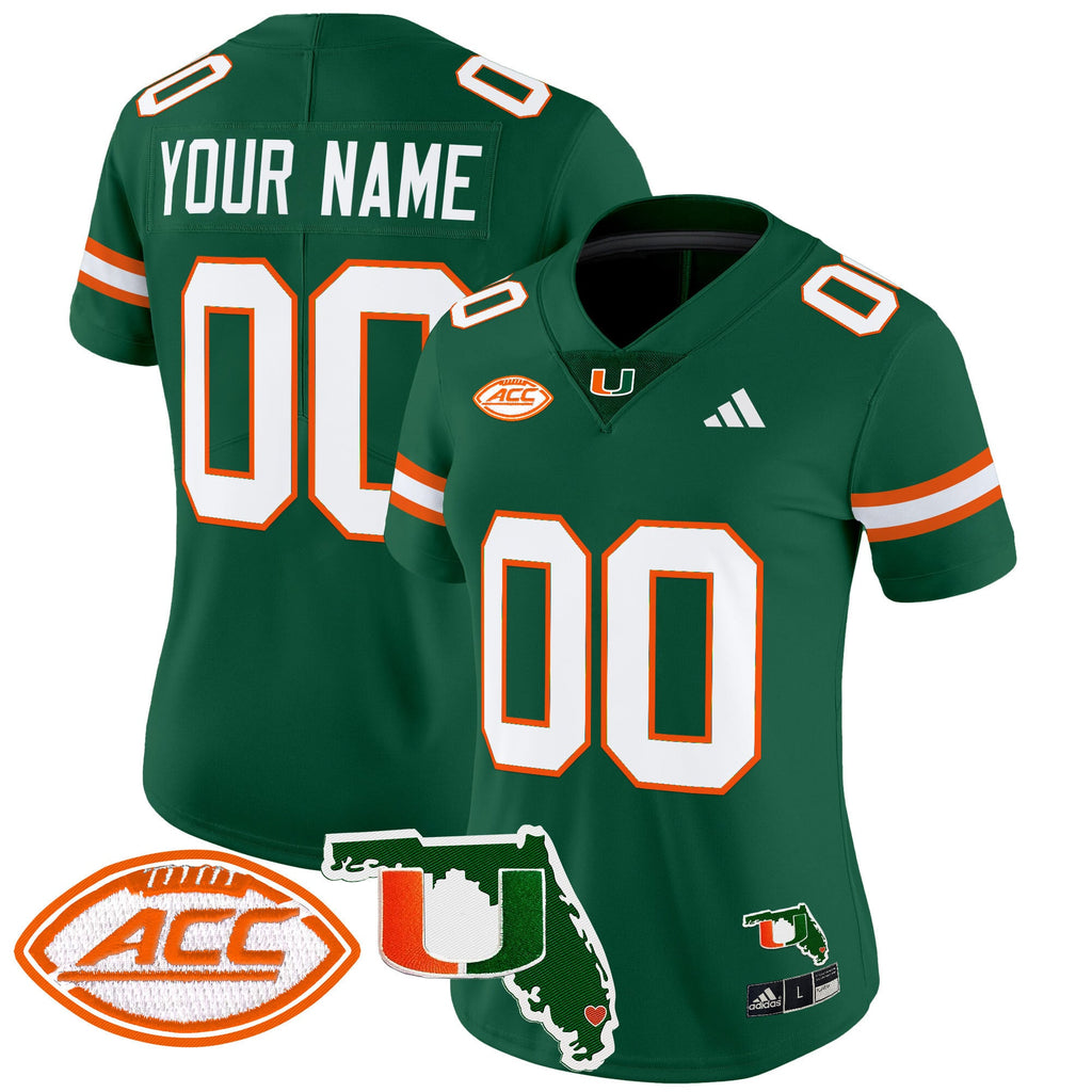 Miami Hurricanes 2024 Florida Patch Vapor Limited Custom Jersey - All Stitched