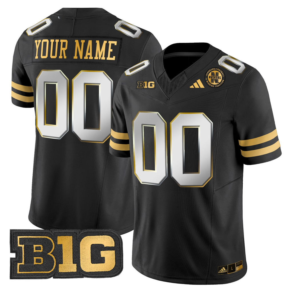 Nebraska Cornhuskers 2024 Gold Vapor Limited Custom Jersey - All Stitched