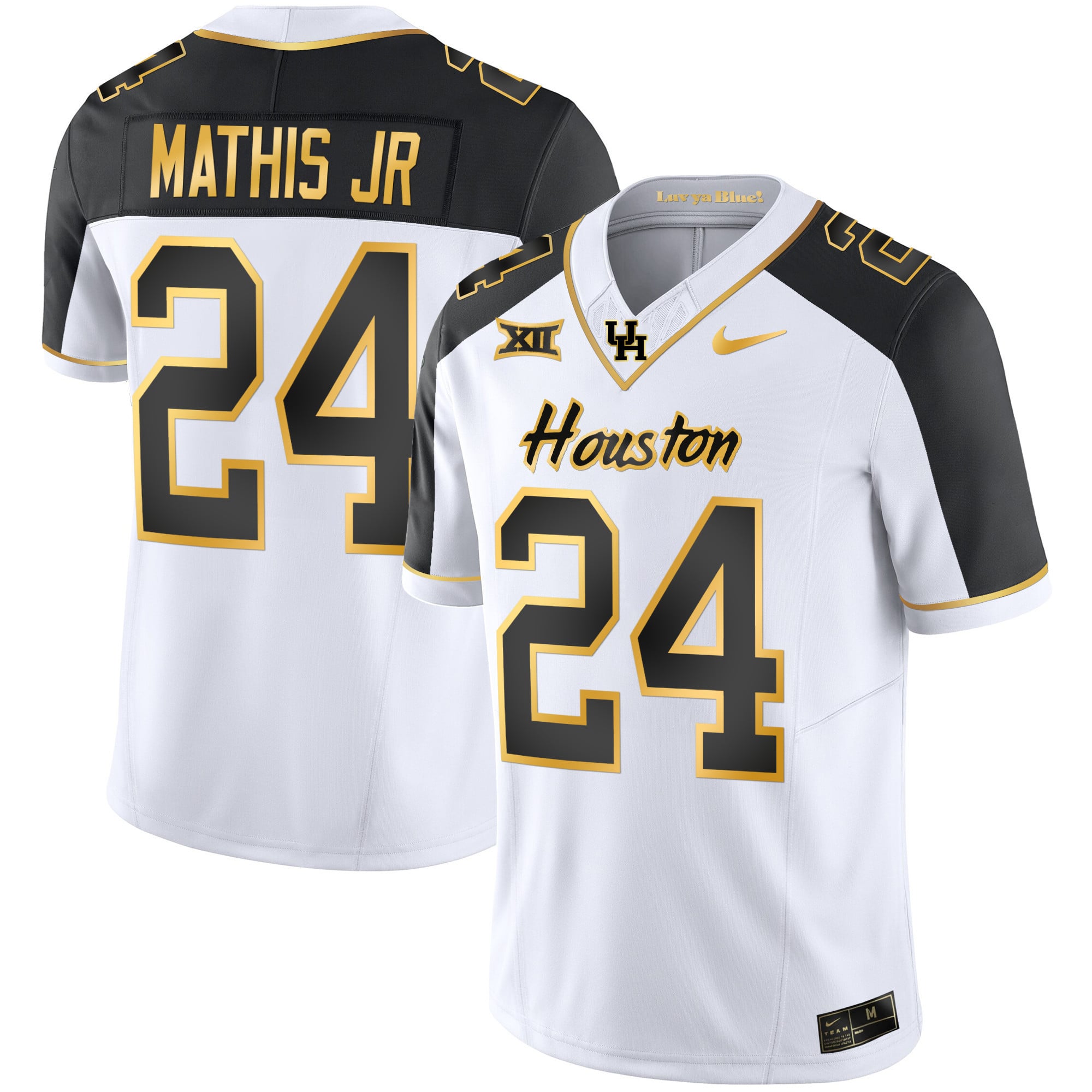 Men's Houston Cougars 2023 Oilers Inspired Gold Jersey - All Stitched