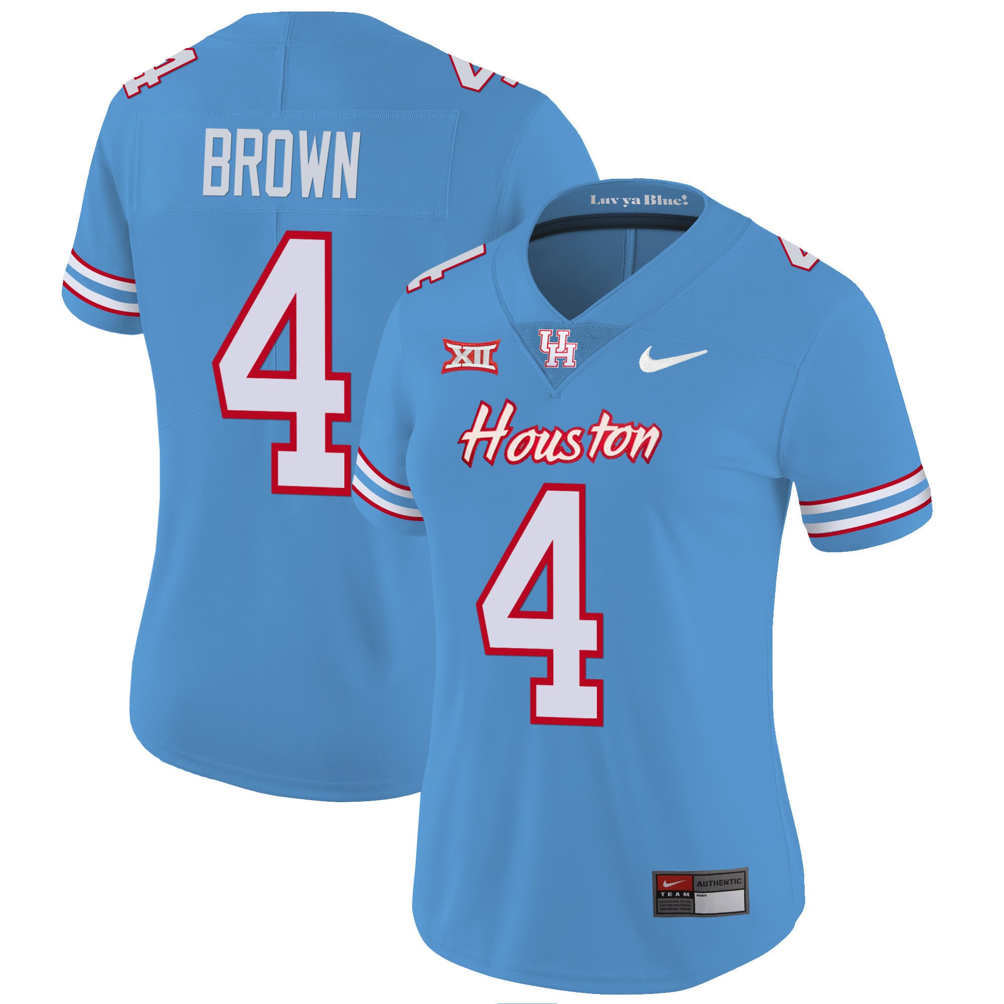 Women's Houston Cougars Oilers Inspired Vapor Jersey V4 - All Stitched