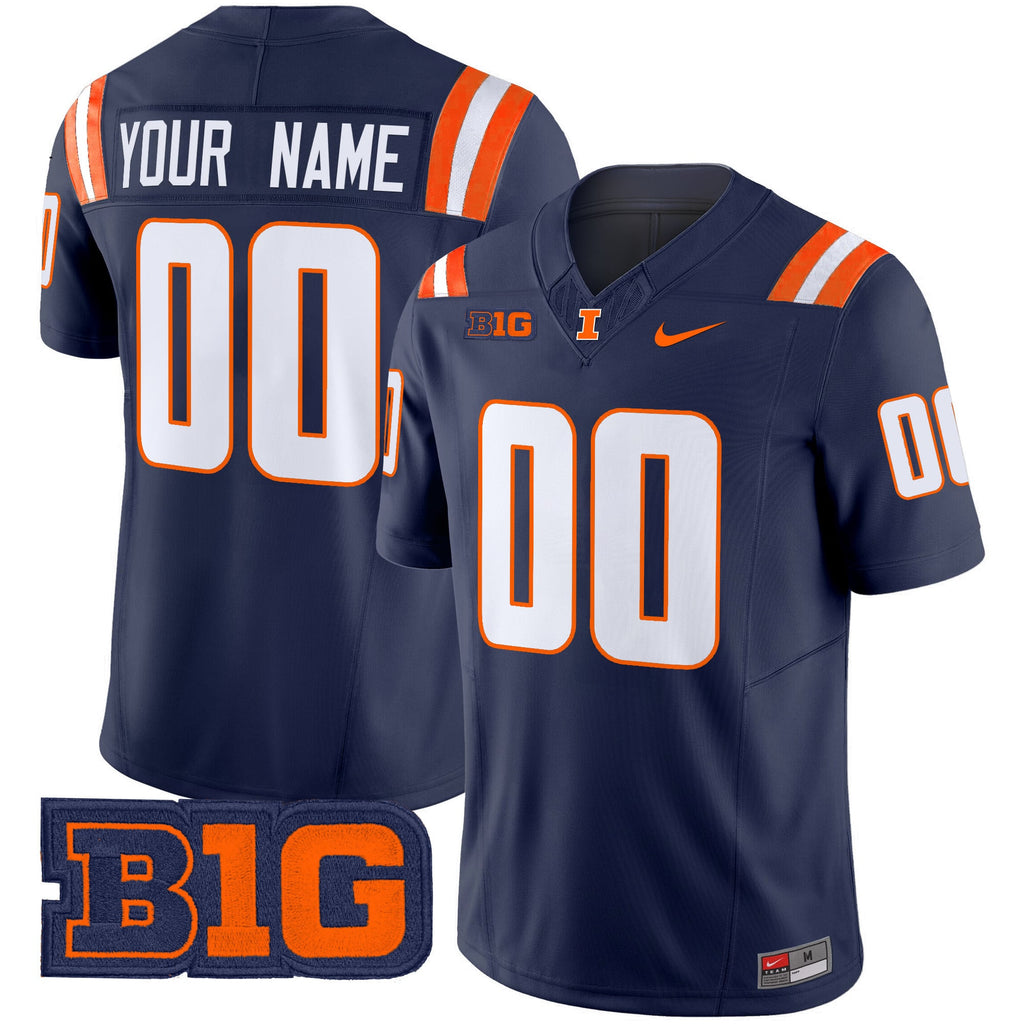 Illinois Fighting Illini 2024 Vapor Limited Custom Jersey - All Stitched