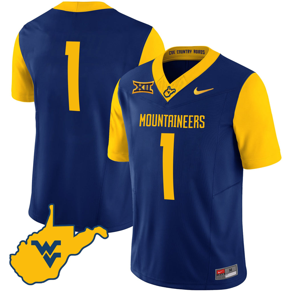 Men's West Virginia Mountaineers 2024 Country Roads Jersey - All Stitched