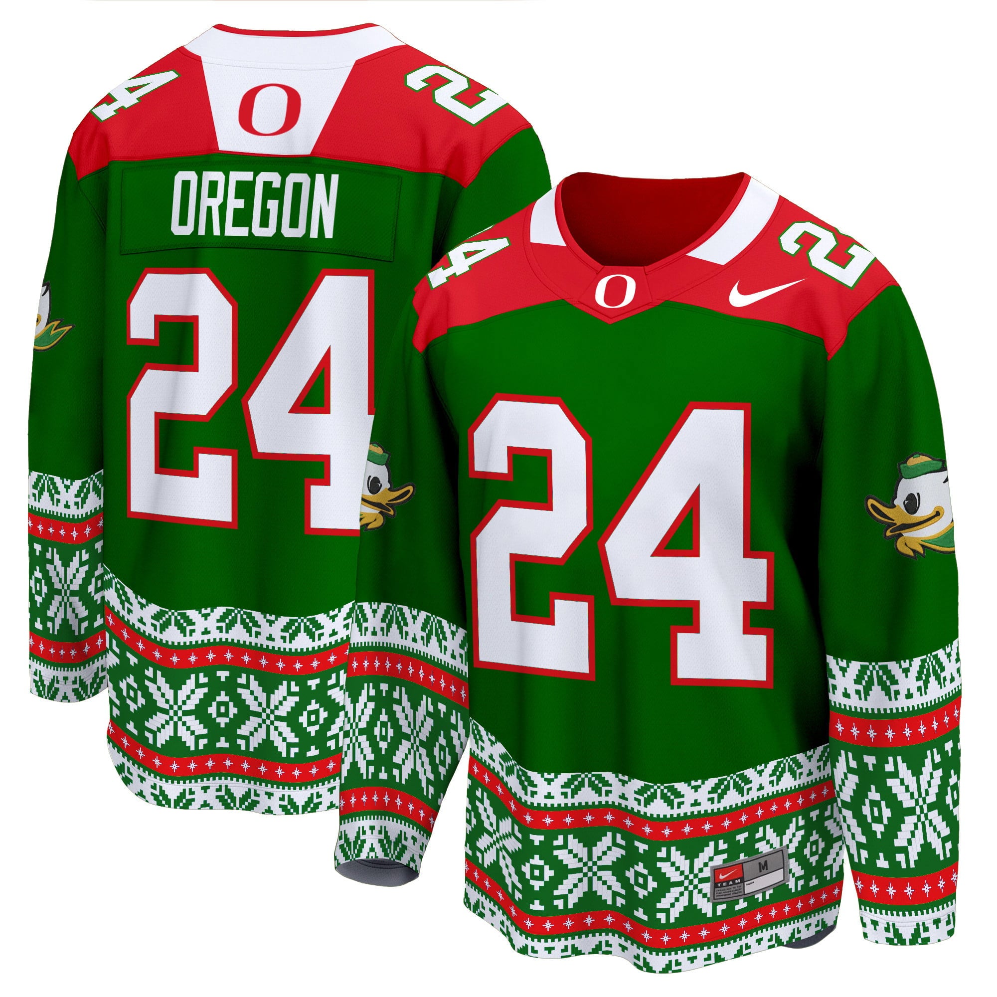 Men's Oregon Ducks 2024 Christmas Premier Breakaway Jersey - All Printed