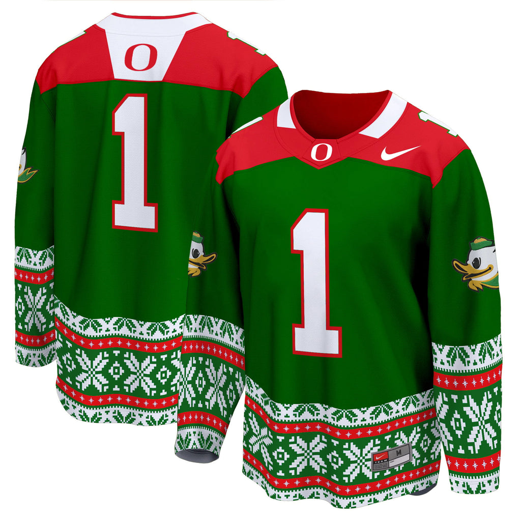 Men's Oregon Ducks 2024 Christmas Premier Breakaway Jersey - All Printed