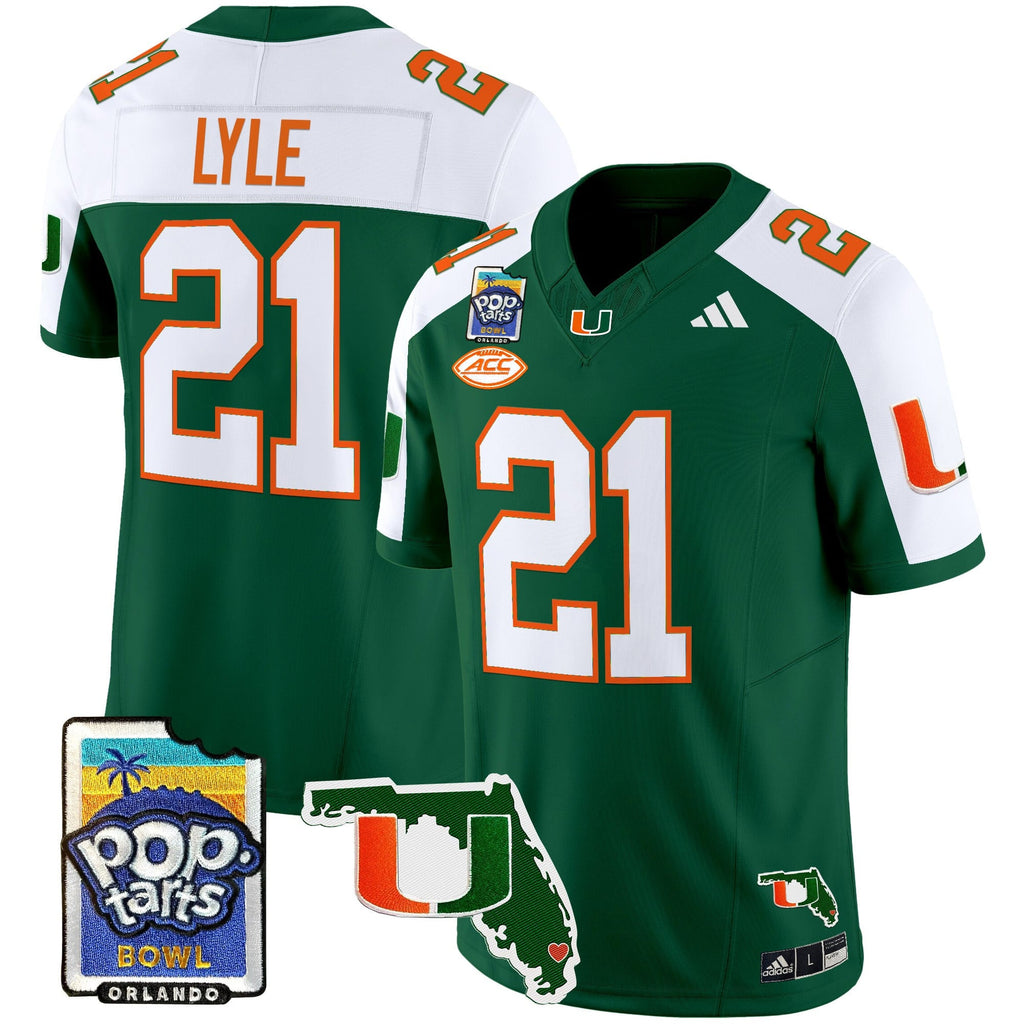 Men's Miami Hurricanes 2025 PopTarts Bowl Patch Vapor Limited Jersey - All Stitched